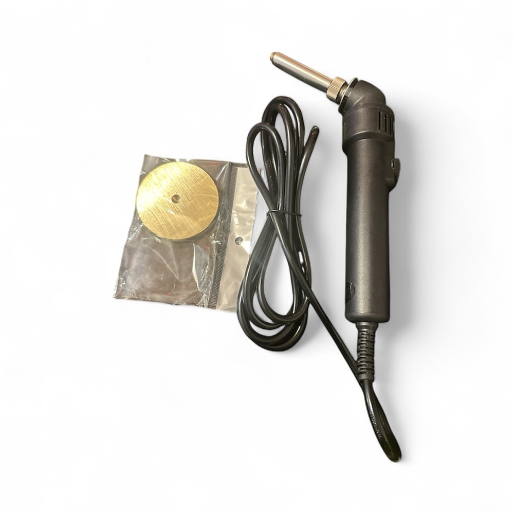 Black Electric Branding Iron for Engraving with Gold Accessories